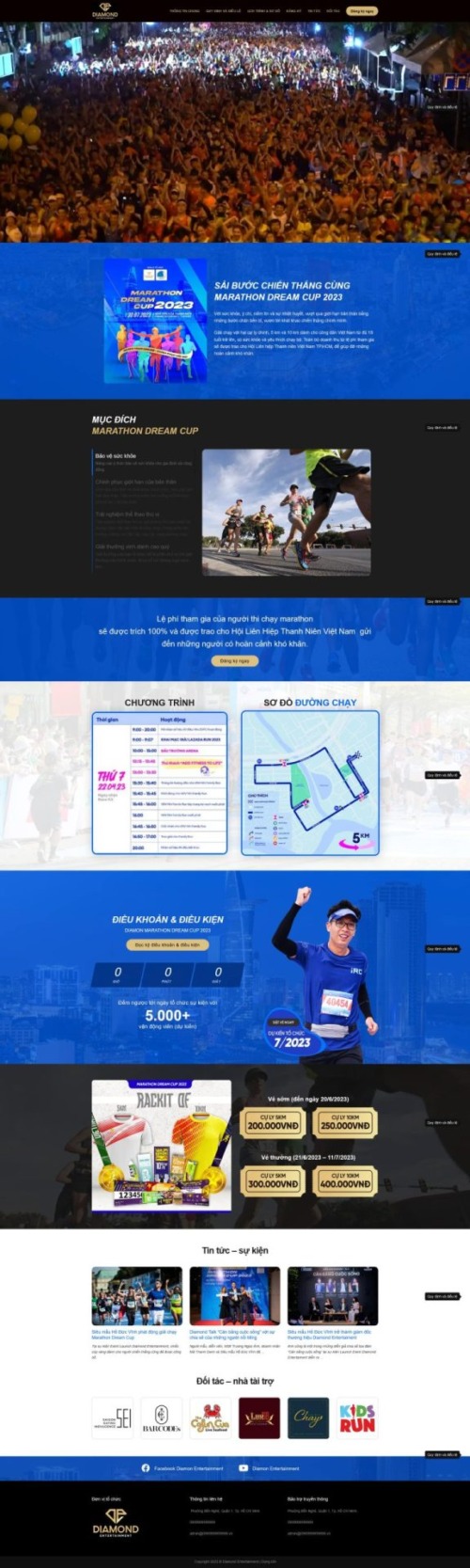 Mẫu web Theme WordPress giải chạy marathon