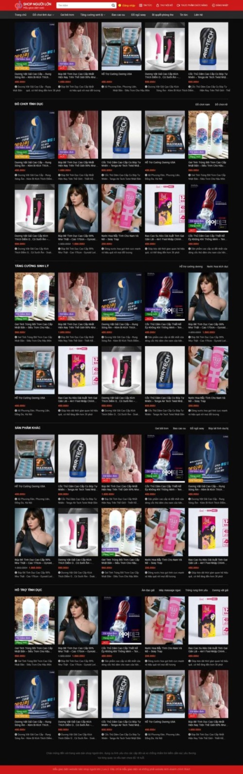 Mẫu web Theme WordPress đồ chơi tình dục người lớn ,bcs 18