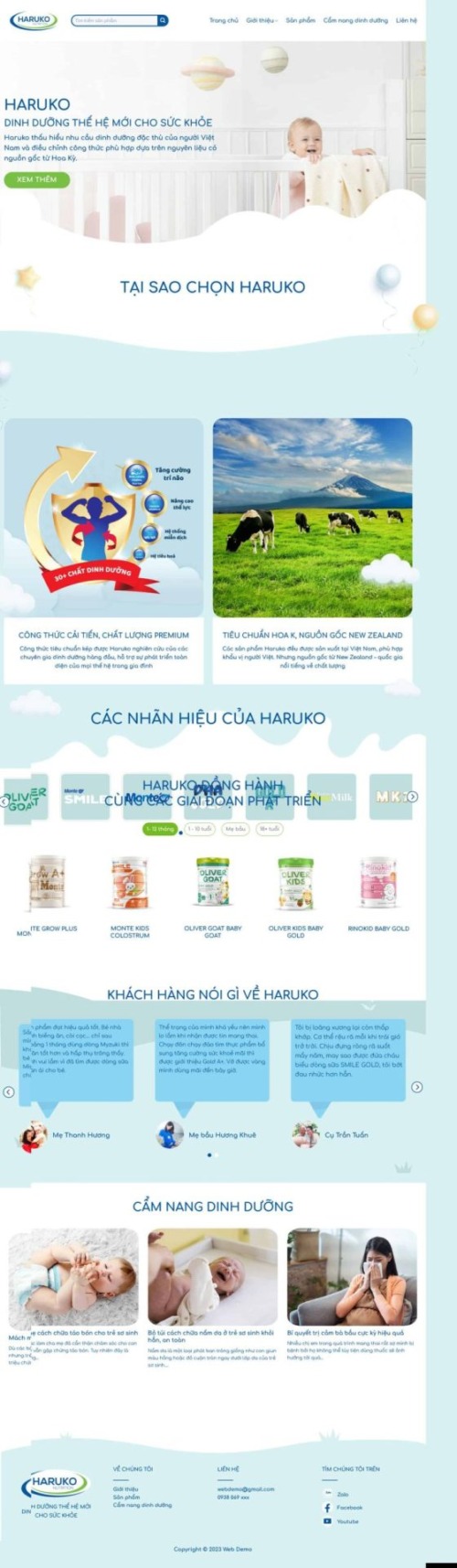 Mẫu web Theme WordPress bán sữa 2