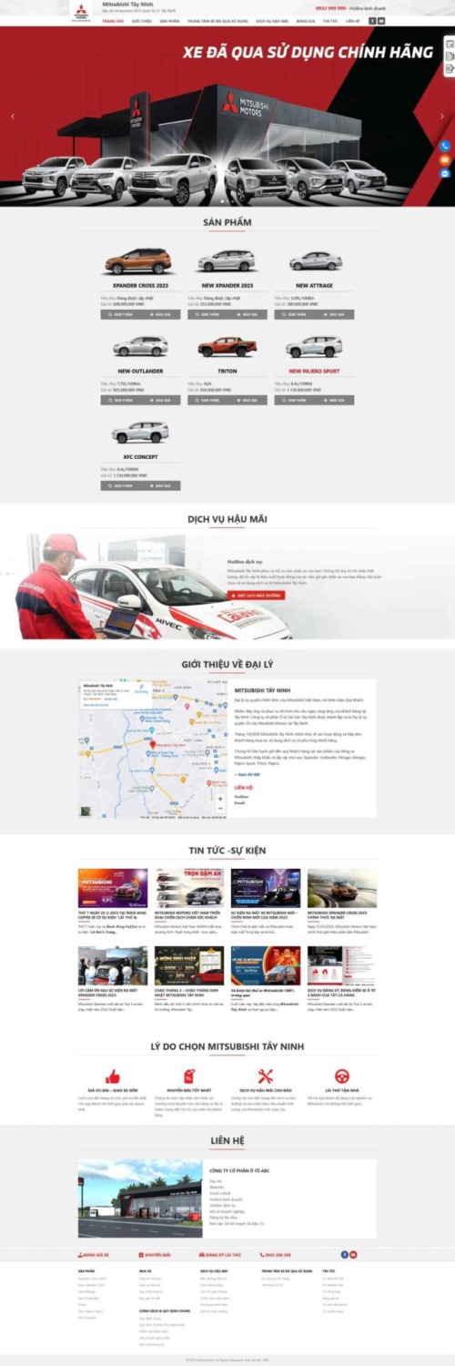 Mẫu web Theme WordPress bán xe misimishi 2