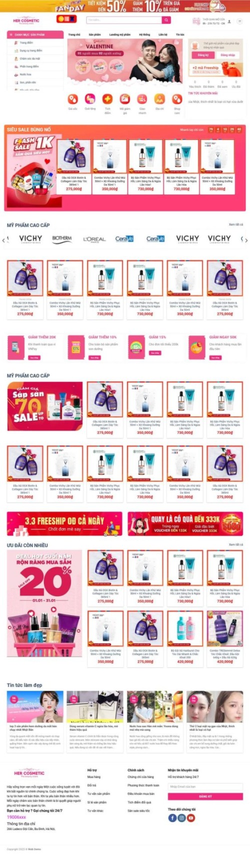 Mẫu web Theme WordPress mỹ phẩm 19