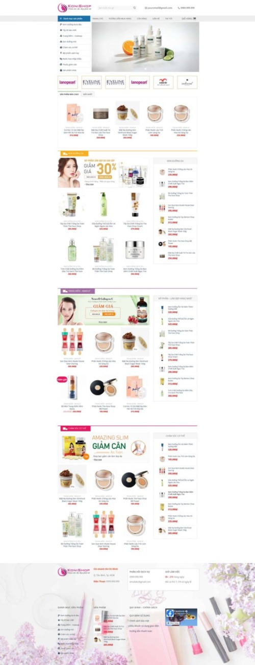 Mẫu web Theme WordPress mỹ phẩm 8