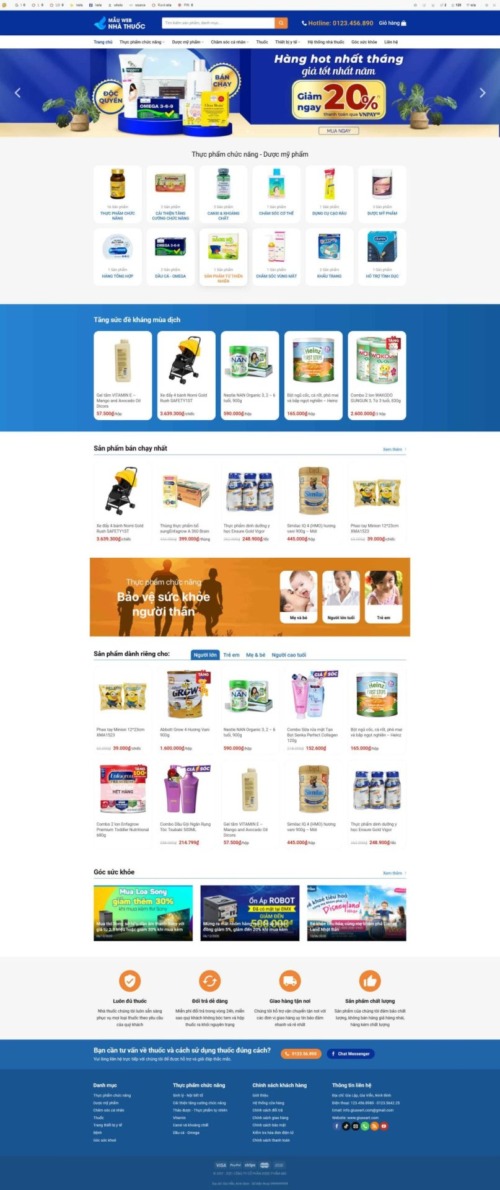 Mẫu web Theme WordPress Tiệm Thuốc Tây Chuẩn Đẹp