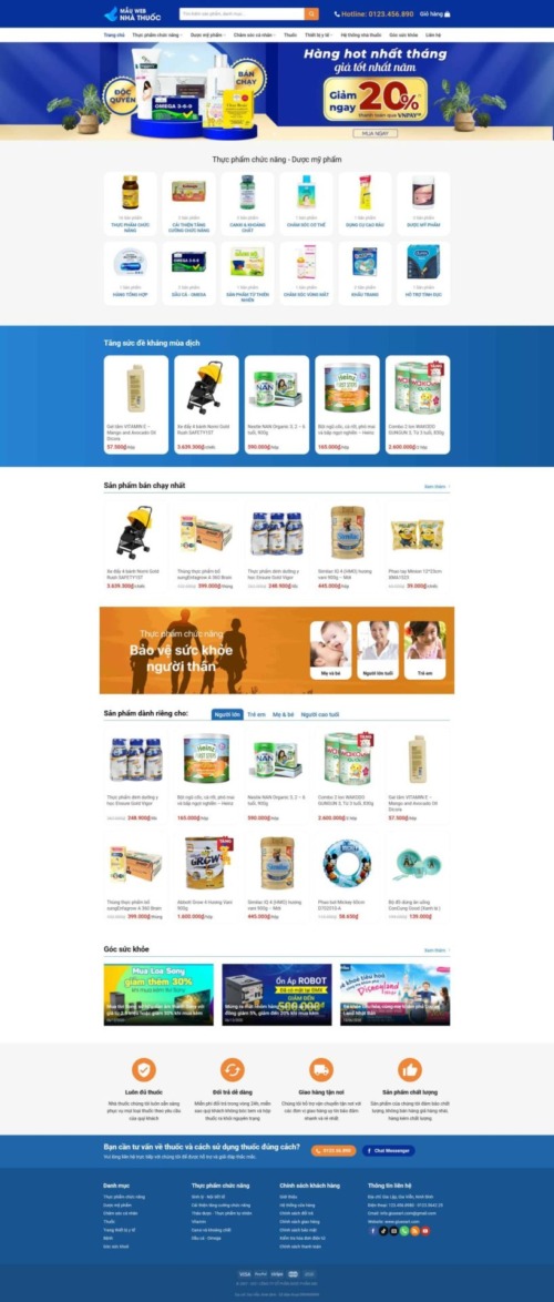 Mẫu web Theme WordPress nhà thuôc 1