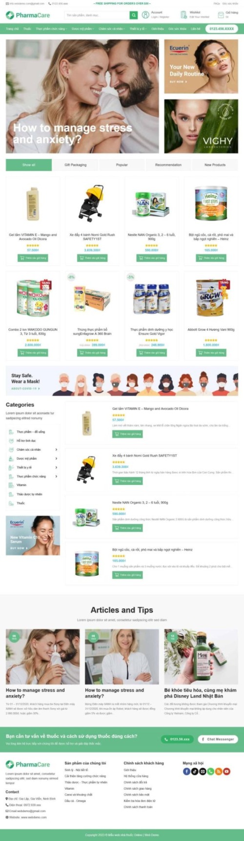 Mẫu web Theme WordPress nhà thuốc 3