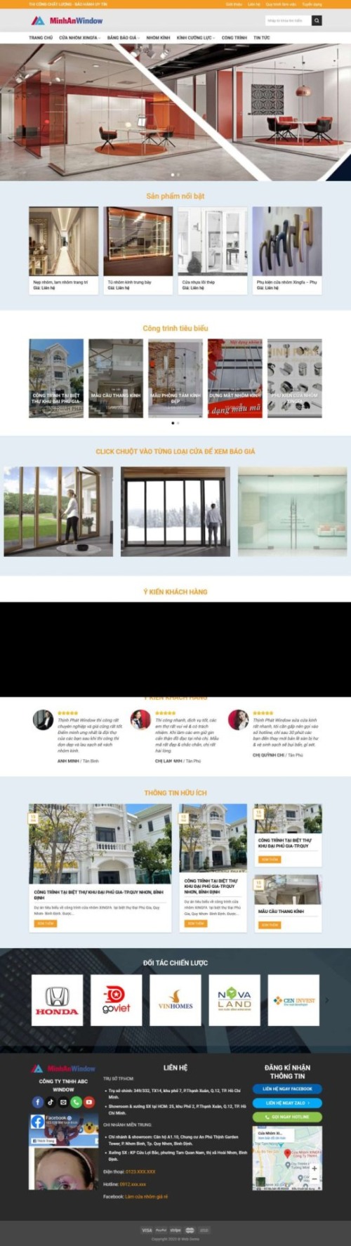 Mẫu web Theme WordPress nhôm kính 2