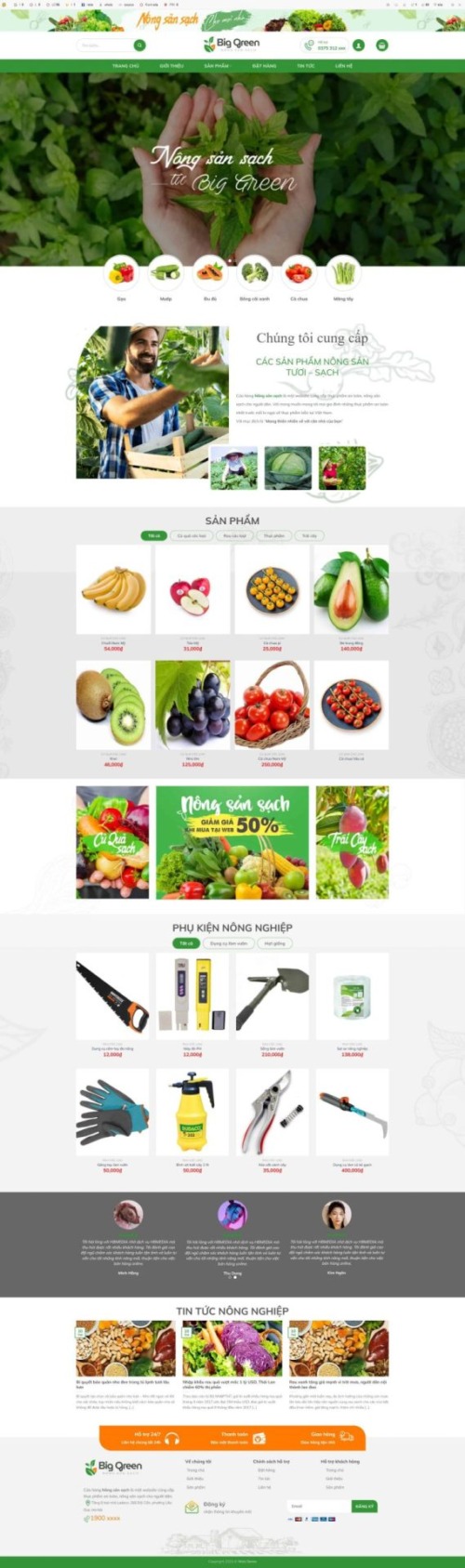 Mẫu web Theme WordPress nông sản 05