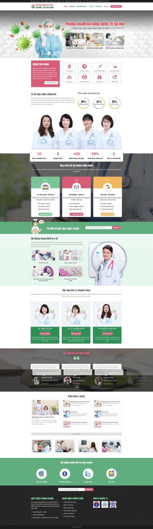 Mẫu web Theme WordPress phòng khám đa khoa 4