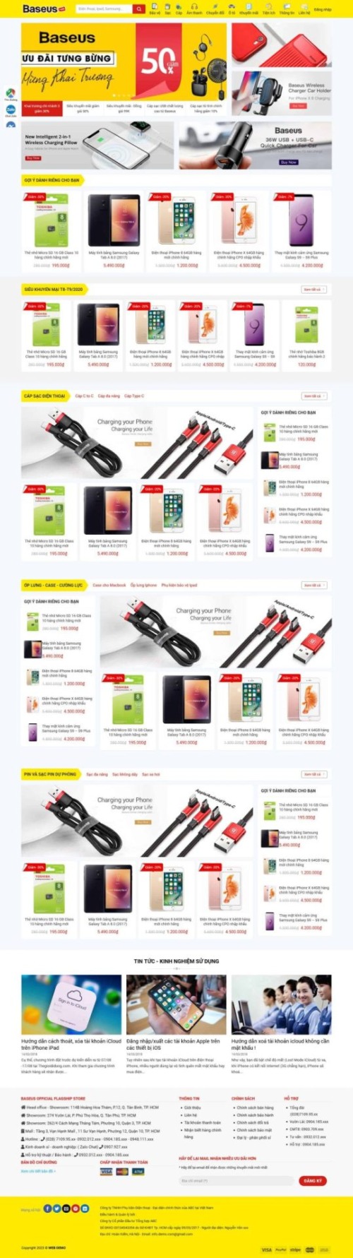 Mẫu web Theme WordPress bán phụ kiện điện thoại