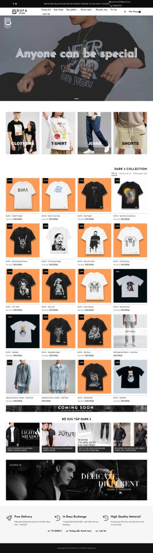 Mẫu web Theme WordPress bán quần áo