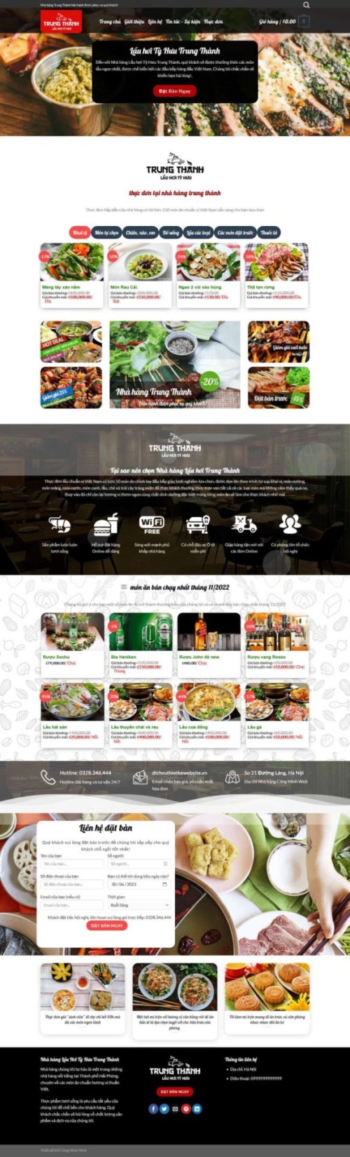 Mẫu web Theme WordPress quán nhậu,nhà hàng ẩm thực