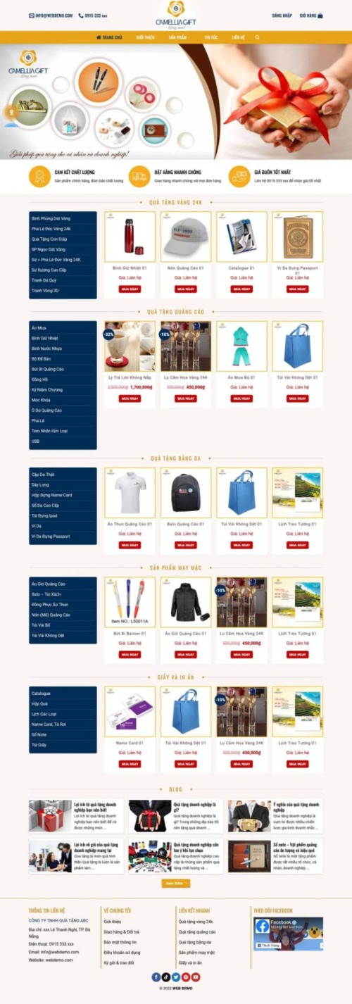 Mẫu web Theme WordPress bán quà tặng