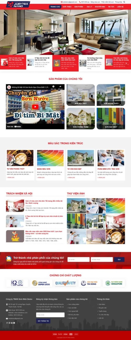 Mẫu web Theme WordPress sơn nước 2