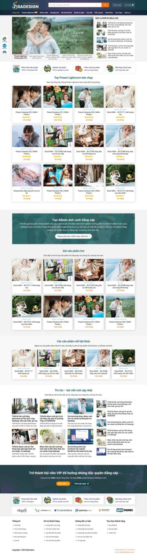 Mẫu web Theme WordPress bán file đồ họa stock