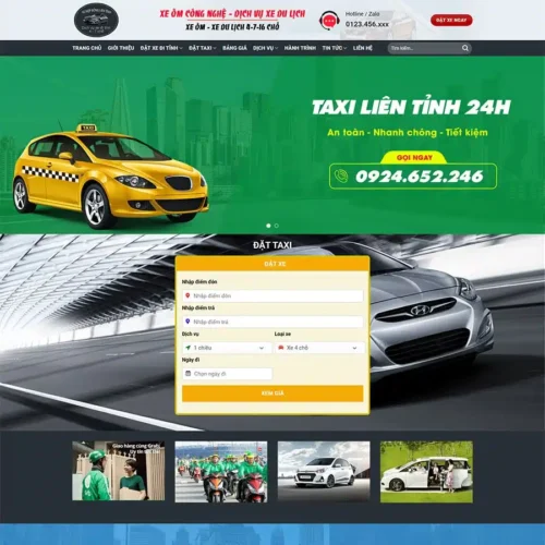 Mẫu web Theme WordPress Taxi 4 có tính phí tự động chuẩn đẹp