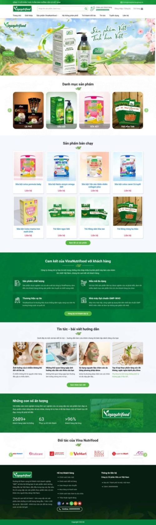 Mẫu web Theme WordPress thực phẩm chức năng 1