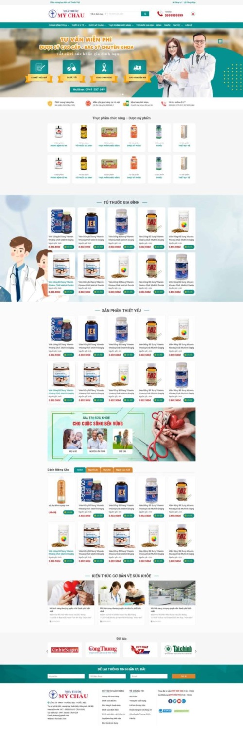 Mẫu web Theme WordPress nhà thuốc 02