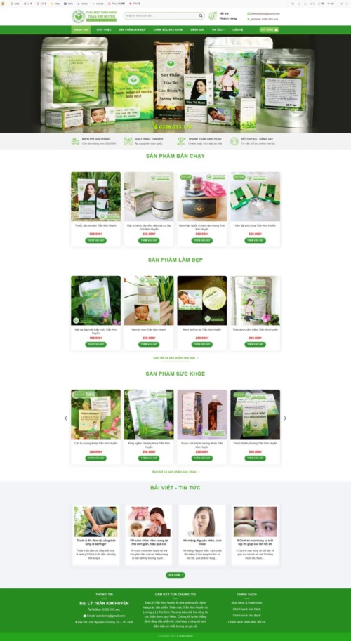 Mẫu web Theme WordPress bán dược phẩm, thuốc nam 02