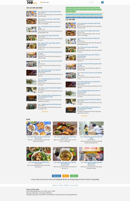 Mẫu web Theme WordPress toplist