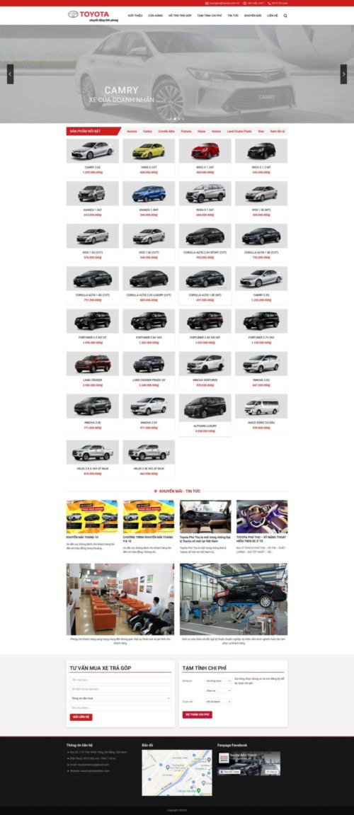 Mẫu web Theme WordPress bán ô tô toyota 2