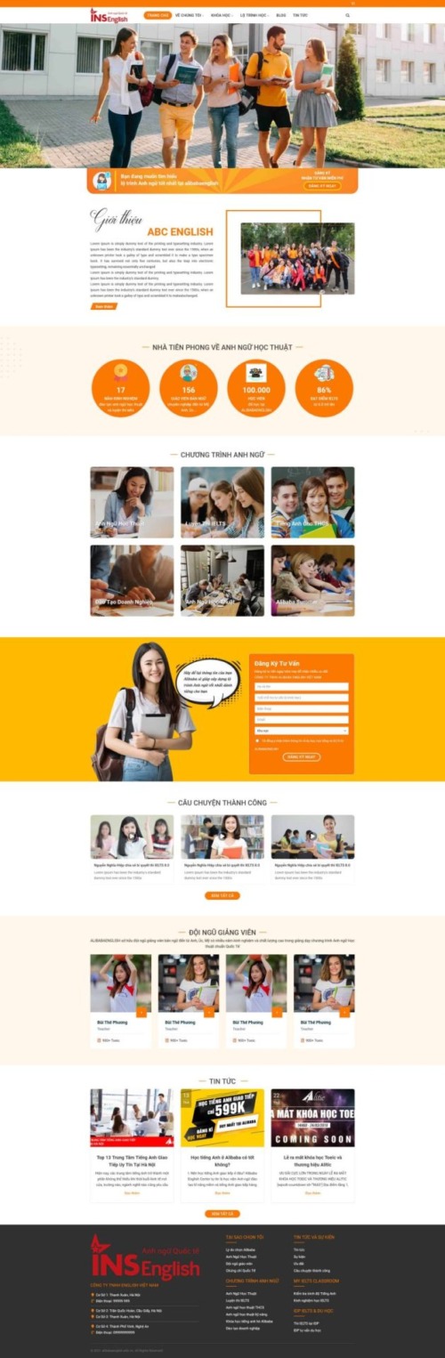 Mẫu web Theme WordPress Trường Anh ngữ