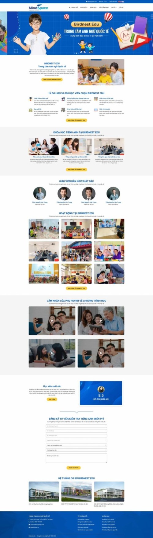 Mẫu web Theme WordPress Trường Anh ngữ  1