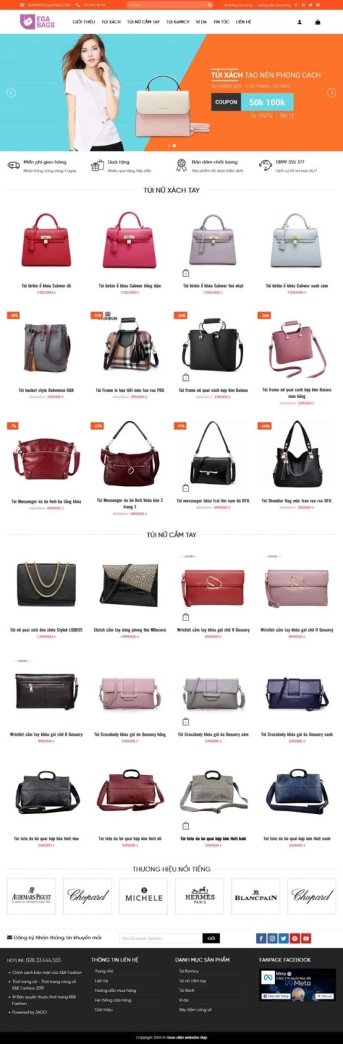 Mẫu web Theme WordPress bán túi xách