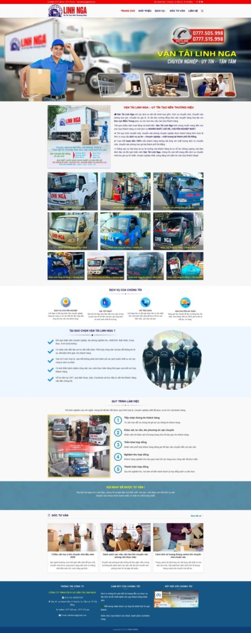 Mẫu web Theme WordPress dịch vụ vận tải chuyển nhà
