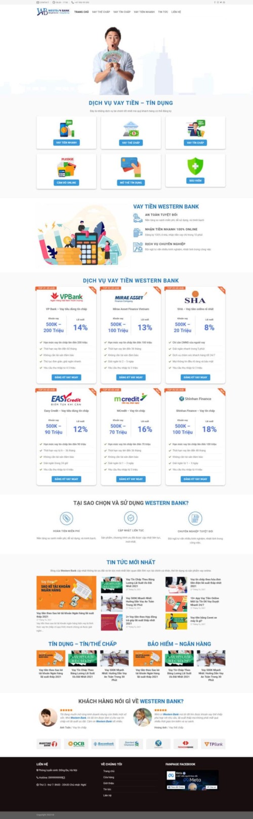 Mẫu web Theme WordPress dịch vụ tài chính vay tiền 1