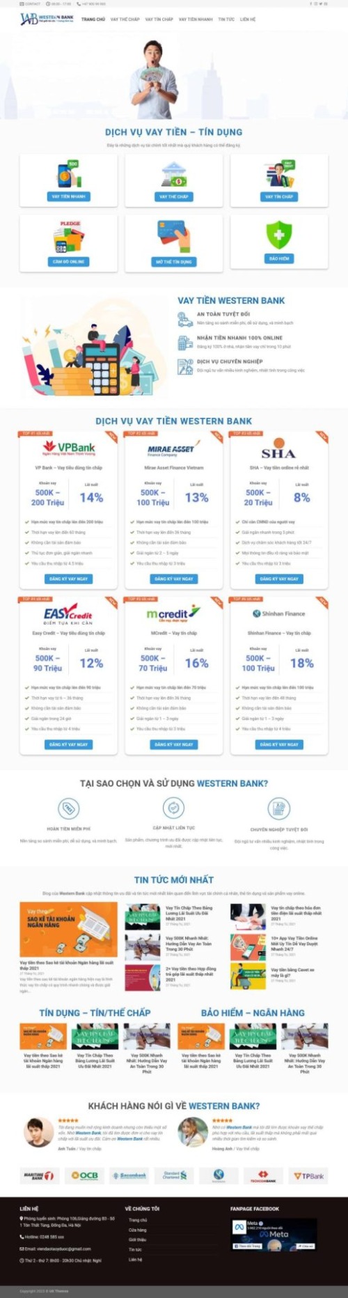 Mẫu web Theme WordPress vay tiền