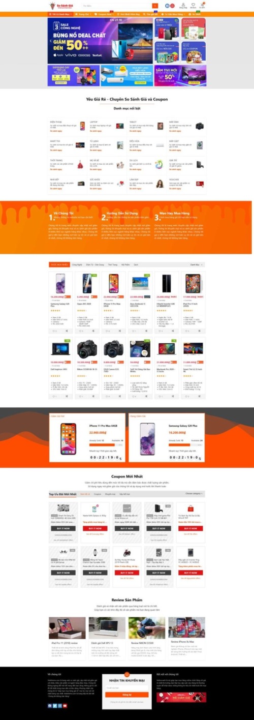 Mẫu web Theme WordPress web so sánh giá và mã giảm giá affiliate (fix 12/2023)