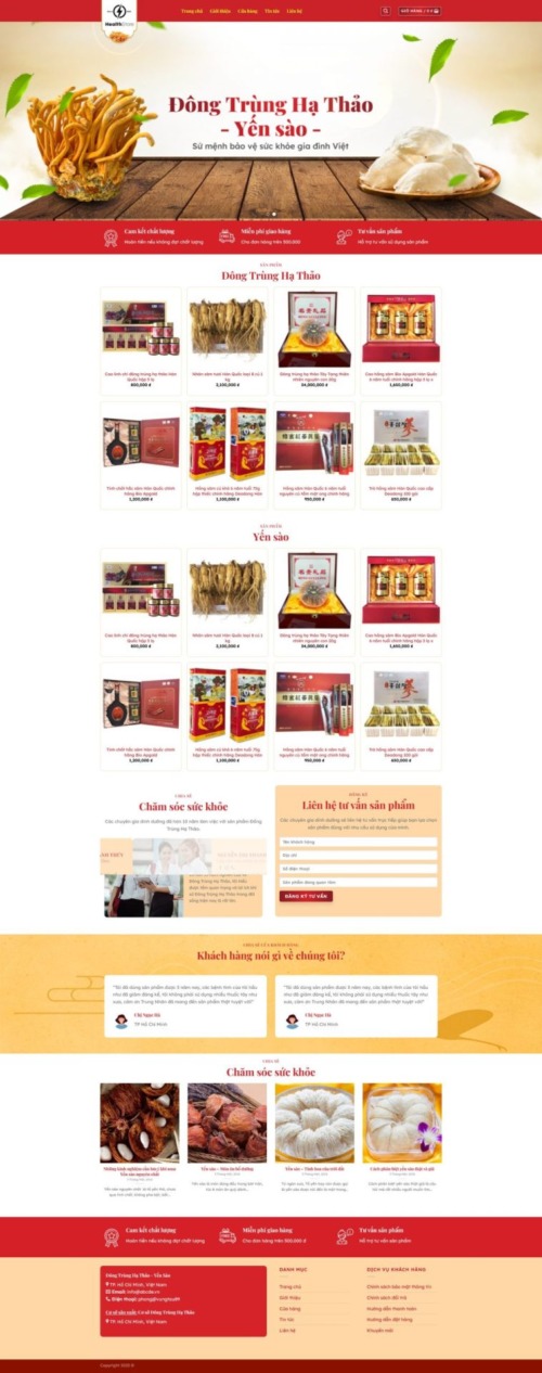 Mẫu web Theme WordPress bán yến sào 1