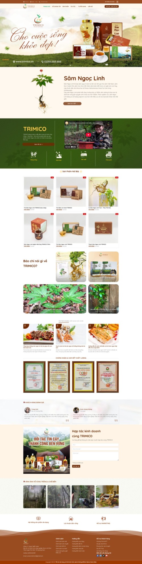Theme wordpress bán sâm ngọc linh