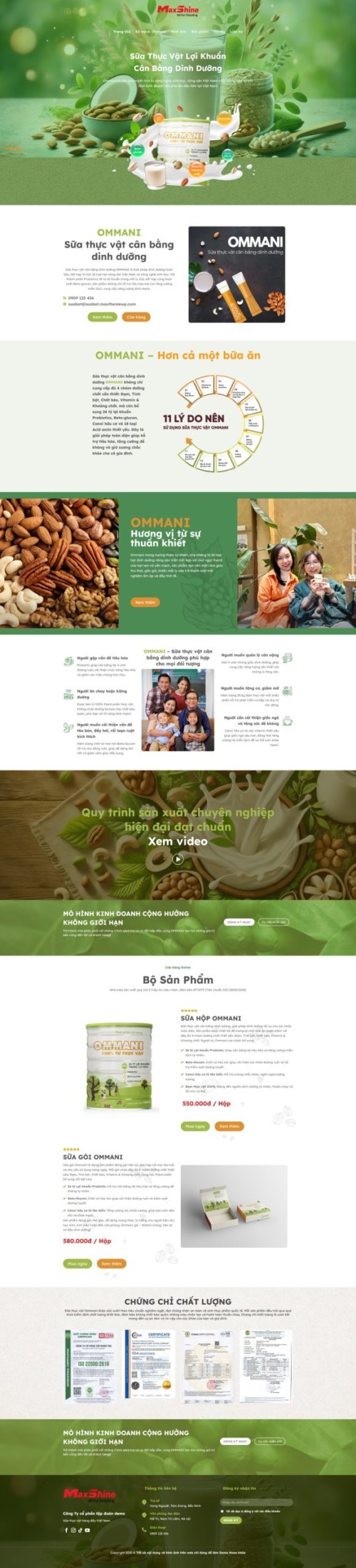 Theme wordpress bán sửa bột