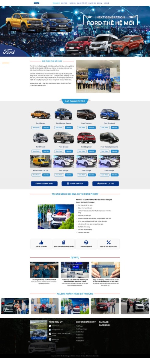 Theme wordpress bán xe ford 1