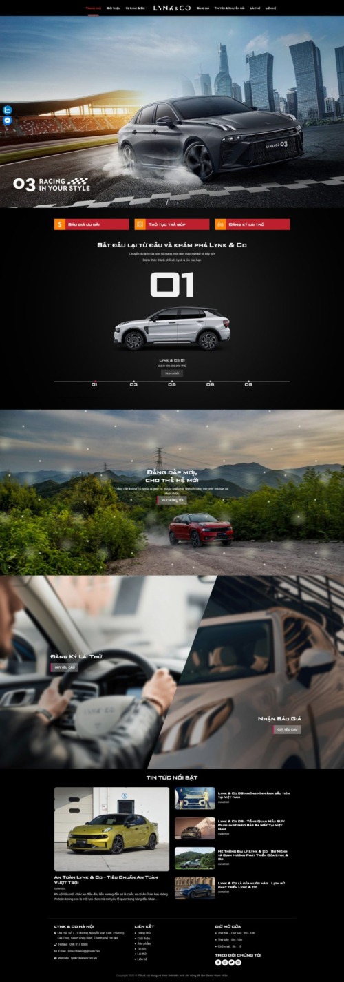 Theme WordPress Showroom Ô Tô Lynk&Co