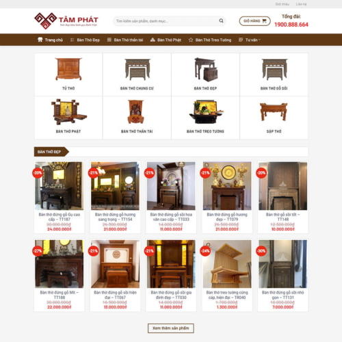 Theme wordpress bán bàn thờ, nội thất