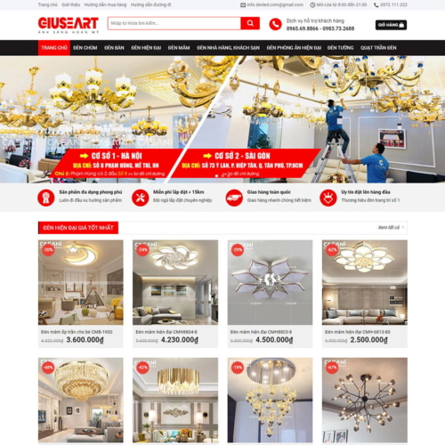 Theme wordpress bán đèn trang trí