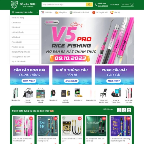 Theme wordpress bán đồ câu, dụng cụ câu cá