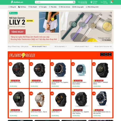 Theme wordpress bán đồng hồ, đồ công nghệ 03