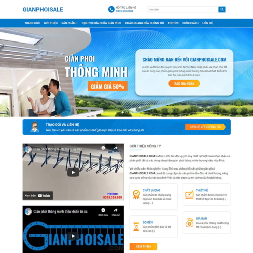 Theme wordpress bán giàn phơi