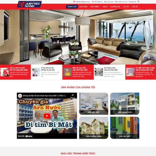 Theme wordpress bán sơn nước, sơn nhà, bột sơn