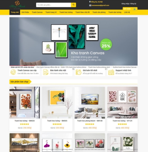 Theme wordpress bán tranh treo tường, tranh động lực