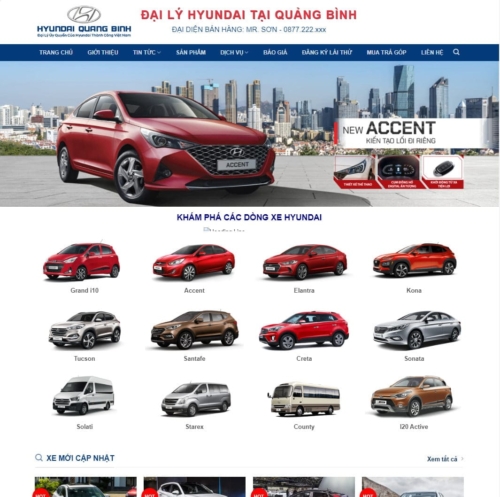 Theme wordpress bán xe hyundai 01