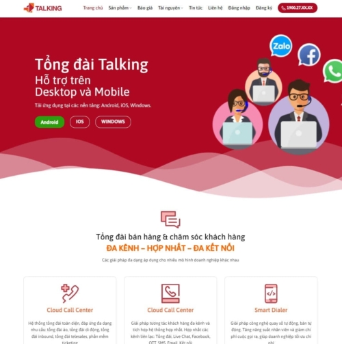 Theme wordpress dịch vụ tổng đài talking