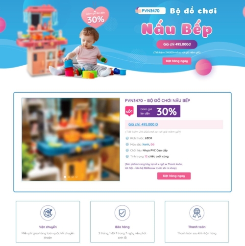 Theme wordpress landing page đồ chơi trẻ em