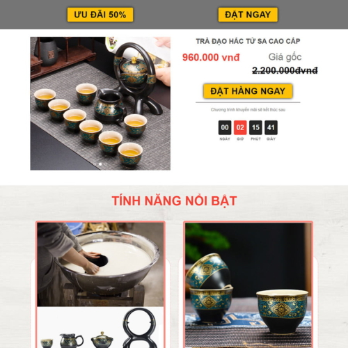 Theme WordPress landing page trà đạo