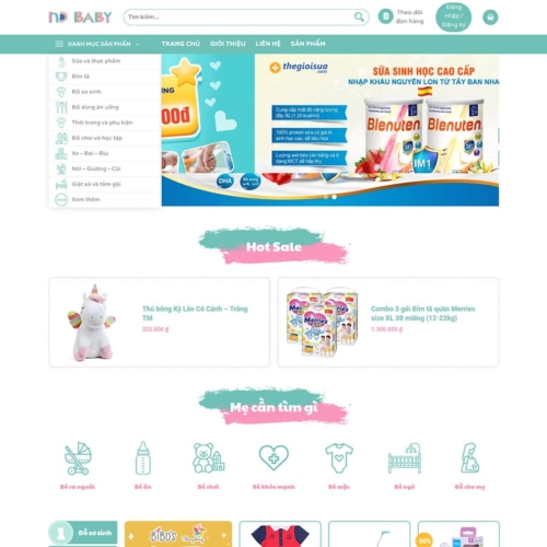 Theme wordpress mẹ và bé, baby 01