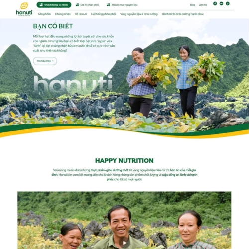 Theme wordpress nguyên liệu sạch – organic giống hanuti