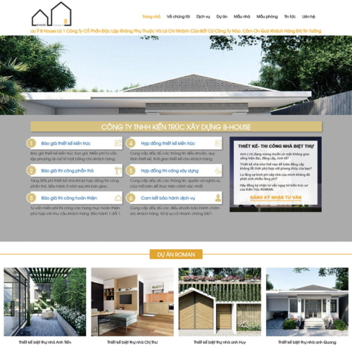 Theme wordpress thiết kế biệt thự
